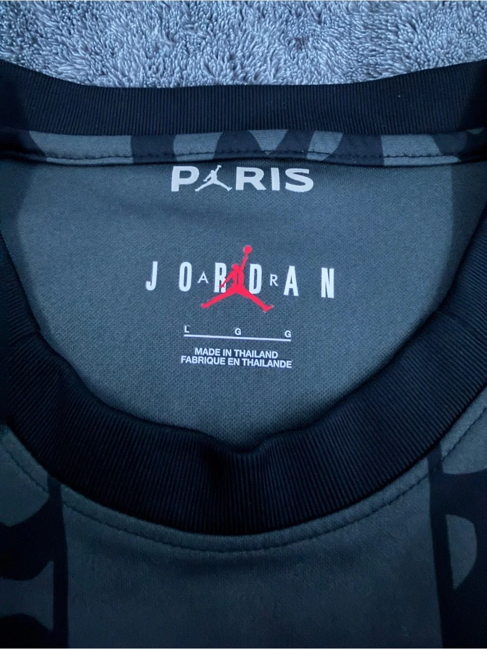 Jordan Paris Black & Gray Camo Football Jersey with Red Jumpman